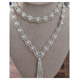 Pearl Tassel Statement Necklace