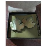 Metallic Maple Leaf Broach