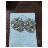 Crystal Studded Round Clip-on Earrings
