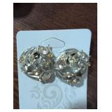 Crystal Studded Round Clip-on Earrings