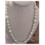 Pearl and Gold Accent Beaded Necklace