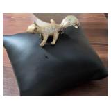 Gold Tone Squirrel Brooch Pin