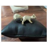 Gold Tone Squirrel Brooch Pin