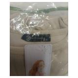 PRETTYGARDEN Ribbed Knit Midi Dress Size Small, Tan