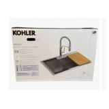 Kohler Provo 33" Dual Mount Single-Bowl Workstation Kitchen Sink Kit