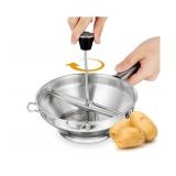Food Mill Stainless Steel, Rotary Food Mill for Tomato Sauce, Mashed Potatoes, Applesauce, Jams and More, Potato Ricer (Silver)