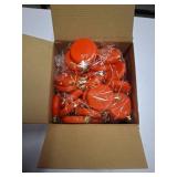 48 Pcs 4 Inch DIY Christmas Ornaments Red Blank Ball Ornament Xmas Plastic Matte Flat Discs Christmas Tree Hanging Ornament Decorations DIY Crafts Painting Drawing Stickers Decals