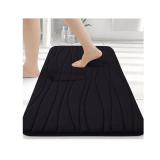 Buganda Memory Foam Bathroom Rug Mat 30x20, Extra Soft and Absorbent Bath Mats, Non-Slip and Machine Washable Bath Rugs for Bathroom Floor,Tub and Shower, Black