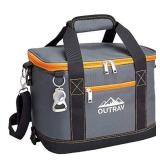 Collapsible Insulated Cooler Bag - 6L Thermal Lunch Bag with Bottle Opener, 16 Can Capacity - Perfect For Camping, Picnics and Travel - Handles and Removable Shoulder Strap - By Outrav
