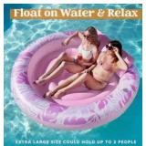 Tanning Pool SLOOSH Inflatable Lounger Float,72\" X 65\" Adult With Pillow,Luxury Fabric Large Suntan Tub Raft