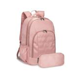 Della Gao College Laptop Backpack with Pencil Case, Pink Travel Backpack for Women, Waterproof Computer Back Pack for Travel, Business, Work, College (Pink, 15.6 Inch)