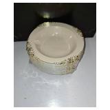 100PCS Pink Plastic Bowls - 12 oz Pink Gold Disposable Salad Bowls - Heavy Duty Disposable Soup Bowl - Fancy Plastic Ice Cream Bowl for Weddings Valentine