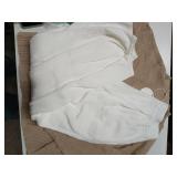 Anrabess 2 Piece Ribbed Khaki Knit Long Sleeve Sweater and White Lounge Pant Set Size M - Sweater is long sleeve