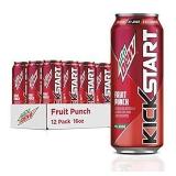 Mountain Dew Kickstart  Fruit Punch  16 Fl Oz (12 Count) Fruit Punch 16 Fl Oz (Pack of 12)