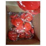 VioraWhite 48 Pcs 2.36 Inch DIY Christmas Ornaments Red Blank Ball Ornament Xmas Plastic Matte Flat Discs Christmas Tree Hanging Ornament Decorations DIY Crafts Painting Drawing Stickers Decals