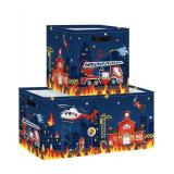Firefighter Storage Box Set - Kids Room Organization Bins