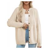 Dokotoo Cardigan Sweaters for Women 2025 Fall Outfits Long Sleeve Crochet Knit Sweaters, Size Large