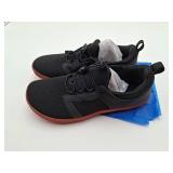 Black Mesh Athletic Shoes with Brown Sole