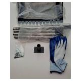 2-in-1 Chicken Poop Scooper & Rake with Gloves, Large Metal Chicken Poop with Long Stainless Steel Handle (20