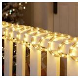 Joiedomi 40FT LED Candy Cane Rope Lights, Waterproof Outdoor 360 LED Christmas Decor Lights for Garden Yard Party Xmas Christmas Holiday Decorations (Warm White)