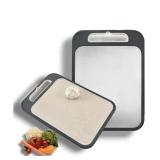 Double-Sided Stainless Steel Cutting Board (14x10In) - Metal Chopping Board for Kitchen, Easy to Clean, Dishwasher Safe, Durable & Hygienic