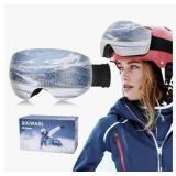 RIGWARL Ski Goggles for Adult & Kids, 100% UV Protection Anti Fog Snow Goggles OTG Helmet Compatible Snowboard Goggles