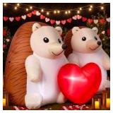 5.5 ft Hedgehog Valentines Day Inflatables Outdoor Decorations Couple Hedgehog with Build-in LED Lights Valentines Blow up Yard Decor for Romantic Yard Garden Home Indoor Outdoor Party