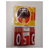 Oudain 3 Pack Red and Gold Football Party Decorations 54 x 108 Inch Football Tablecloth Disposable 2026 Plastic Touchdown Table Cover Red and Gold Decoration Runner for Birthday Game Decor