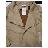 Kirundo Tan Suede Jacket with Zipper Details, Size Large