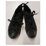 All Black Canvas Low Top Sneakers Size 7
