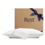 REST Evercool + Cooling Pillowcases Standard - 2 Pillowcases for Sensitive Skin, Silver Infused Fabric for Hygienic Sleep, Silky Smooth for Curly Hair, High Elastic for Snug Fit (19x29 inches) - Retai
