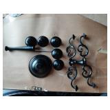 Black Candelabra Candle Holders for Pillar Candles 10.6 inch Tall, 5 Candle Candlestick Holder for 1/2-1 inch Taper Candles Halloween Candelabra Decoration Easy Assembly (Black) - Retail: $22