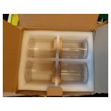 4 Pack Glass Qtip Holder Dispenser Glass Apothecary Jars with Lids Cotton Ball Swab Pad Holder Bathroom Essential Canisters Accessories Jars for Bathroom Organization Vanity Organizers - Retail: $24