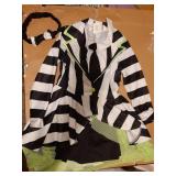 Spooktacular Creations Halloween Costume for Girls, Horror Black and White Vertical Striped Costume for Kids, Halloween Dress Up, Role Play, Cosplay Party