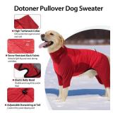 Dog Sweater Warm Fleece Pullover Winter Sweatshirt with Turtleneck Leash Opening Waterproof Back Four Leg Cozy Clothes for Medium Large and Small Dogs