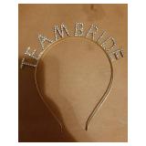Gold Team Bride Headband Bachelorette Party Decorations Rhinestone Bridesmaid Headbands for Bridal Shower, Bachelorette Party, Wedding - Retail: $7