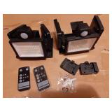 Solar Outdoor Lights 2500LM 210 LED Security Lights with Remote Control,3 Heads Motion Sensor Lights, IP65 Waterproof,270° Wide Angle Flood Wall Lights with 3 Modes(2 Packs) - Retail: $27