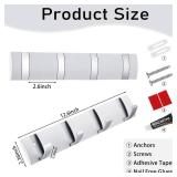 2 Pack White Wall Mounted Coat Rack Folding Aluminum Coat Rack with 4 Retractable Hooks for Space Saving Wall Hook Hangers Entryway Bathroom Livingroom Bedroom Hat - Retail: $24