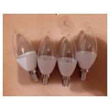 4 Pieces LED Black Light Bulb 6w E12 Base Blacklight Candle Bulb Glow in The Dark Party Level 395-400 Nm Halloween Black Lights for Home Stage DJ Disco, Body Paint, Neon Fluorescent Poster - Retail: $