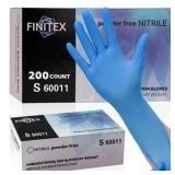 200 Count Disposable Nitrile Gloves  Blue Medical Exam Glove  Powder Free  Latex Free  Food Safe Work Nitrile Cleaning Gloves  Small - Retail: $16