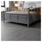 Peel and Stick Floor Tile 11.8" x 118" Vinyl Flooring Roll Cover 9.6 Sq.Ft. Waterproof Scratch-Resistant DIY Self-Adhesive PVC Wood Flooring for Renter, Kitchen, Bathroom, RV, Grey - Retail: $14