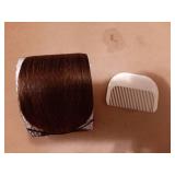 Clip in Bangs, 100% Real Human Hair Fake Clip on Bangs Hairpieces for Women French Bangs Light Auburn Brown Fringe with Temples Curved Curtain Bangs for Daily Wear