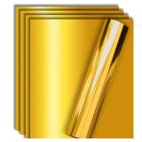 Warehouse Gold Foil HTV Heat Transfer Vinyl for T-shirt and Apparel 12 X 10"(Pack of 5), Easy to Weed and Iron on, Guaranteed Size - Retail: $10"