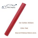 Silence Shopping 3D Carbon Fiber Vinyl Car DIY Wrap Sheet Roll Film Sticker Decal - Red Color 127X30cm 50X11.8" (Red) - Retail: $10"