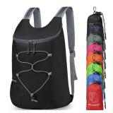 20L Hiking-Daypack Lightweight Foldable Travel Packable Backpack for Camping Cycling Outdoor, Black