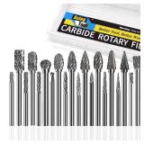 Tool 20 Pcs Carbide Die Grinder Burrs Bits 1/8 Shank for Dremel Milwaukee Metal Grinding Wood Stone Steel Carving Cutting Engraving Grinder Kit Attachment Rotary Tool Accessories Sets - Retail: $20"