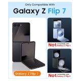 Samsung Galaxy Z Flip 7 Case with Ring Holder[Slim Design][Screen Protector][Hinge Protection] Translucent Matte Shockproof Protective Phone Case for Galaxy Z Flip 7(Ring Black) - Retail: $34
