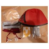 8 Pcs Halloween Old Man Costumes Accessories, Red Fez Hat, Gray Beard Eyebrow, Black Square Glasses, Fake Ears, Long Silk Bow Tie for Halloween Men Cosplay Dress up