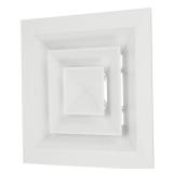 5 x 5" Square Ceiling Diffuser, Aluminum Square Vent Cover HVAC Ceiling Diffuser for HVAC System Horizontal Flow Duct Industrial Home Office, White, 8" x 8" Ducting Opening Size - Retail: $18"
