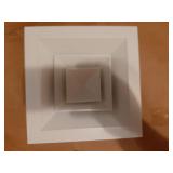 5 x 5" Square Ceiling Diffuser, Aluminum Square Vent Cover HVAC Ceiling Diffuser for HVAC System Horizontal Flow Duct Industrial Home Office, White, 8" x 8" Ducting Opening Size - Retail: $18"
